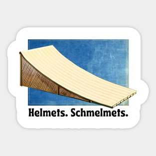 Helmets. Schmelmets. 1970s Bike Ramp Style Sticker